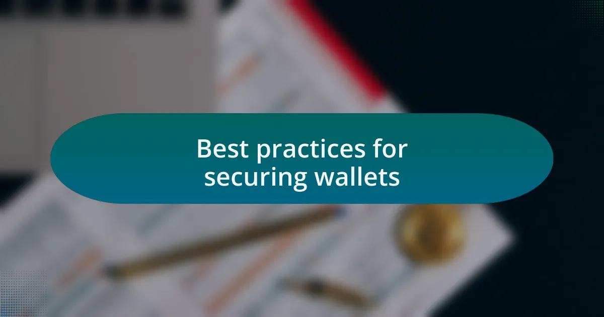 Best practices for securing wallets