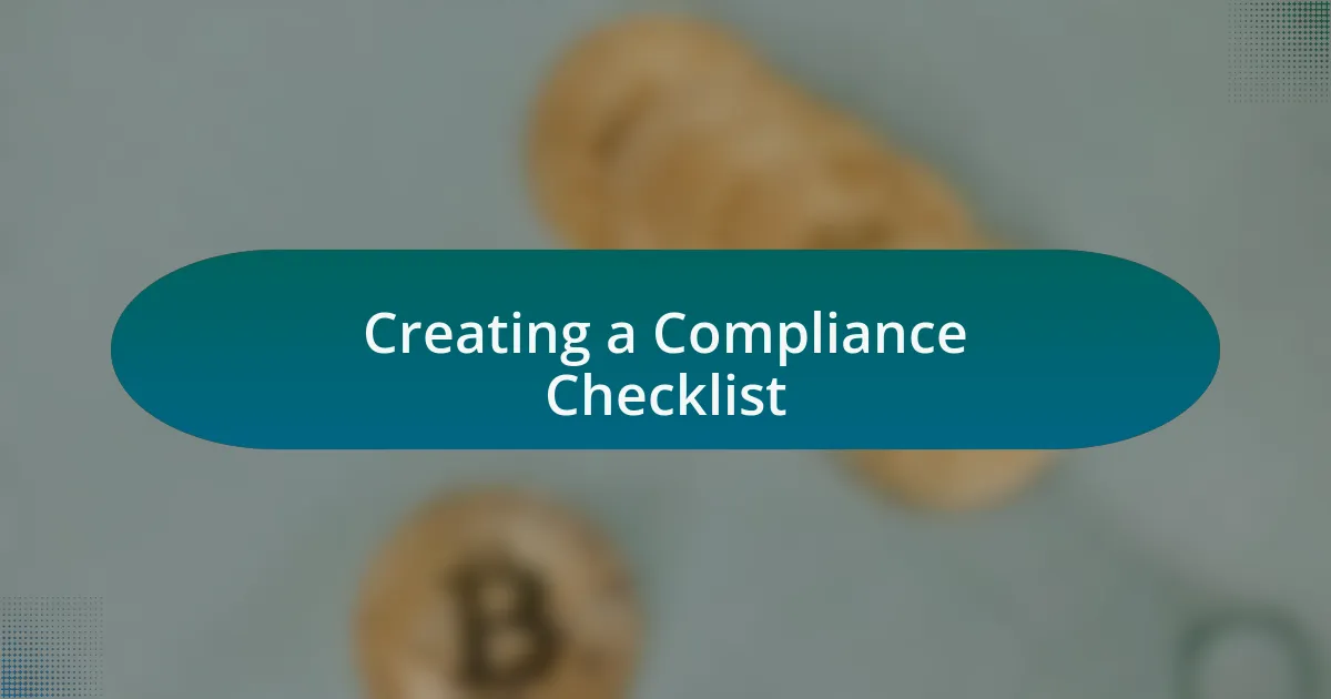 Creating a Compliance Checklist