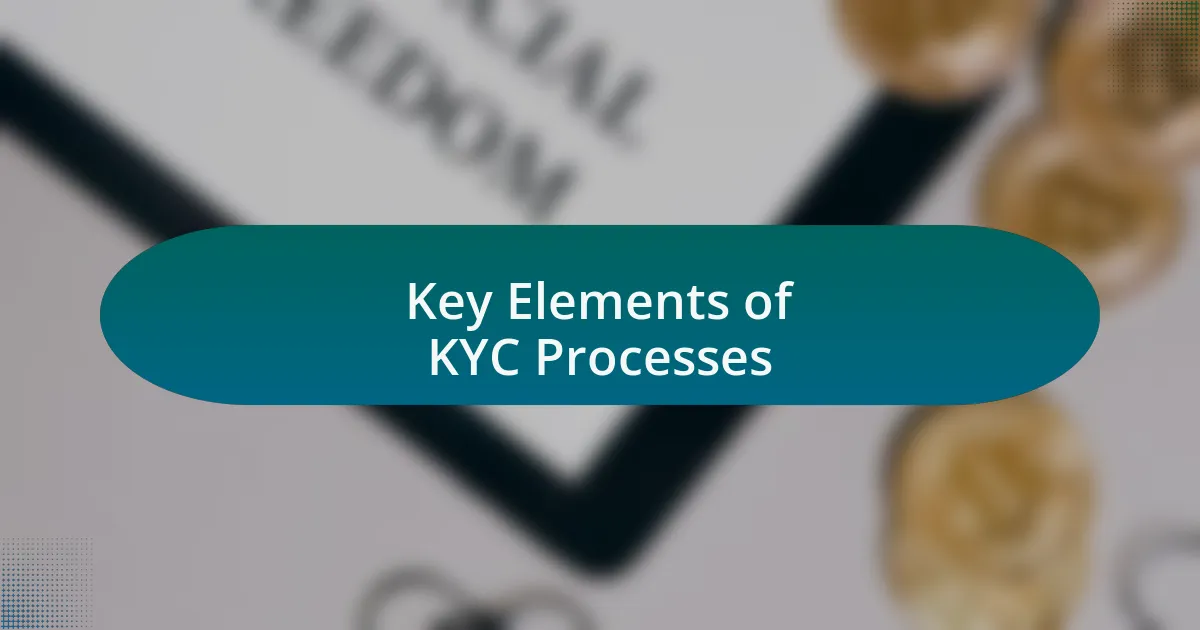 Key Elements of KYC Processes