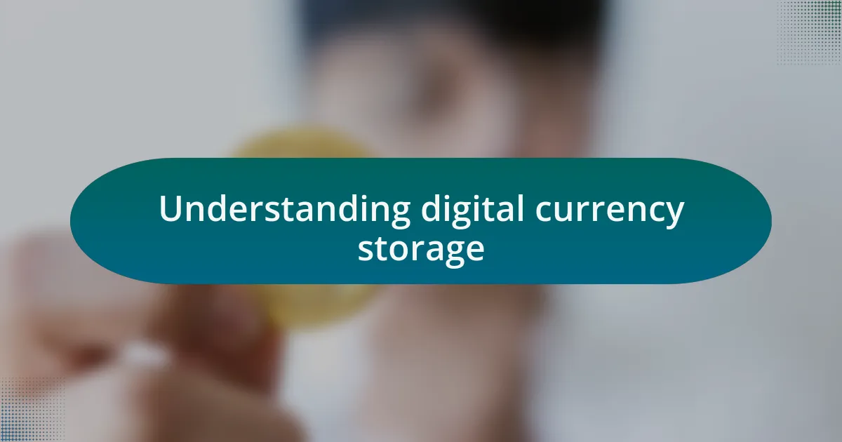 Understanding digital currency storage