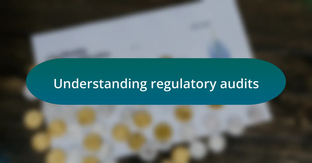 Understanding regulatory audits