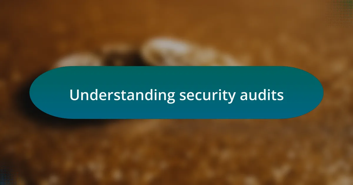 Understanding security audits